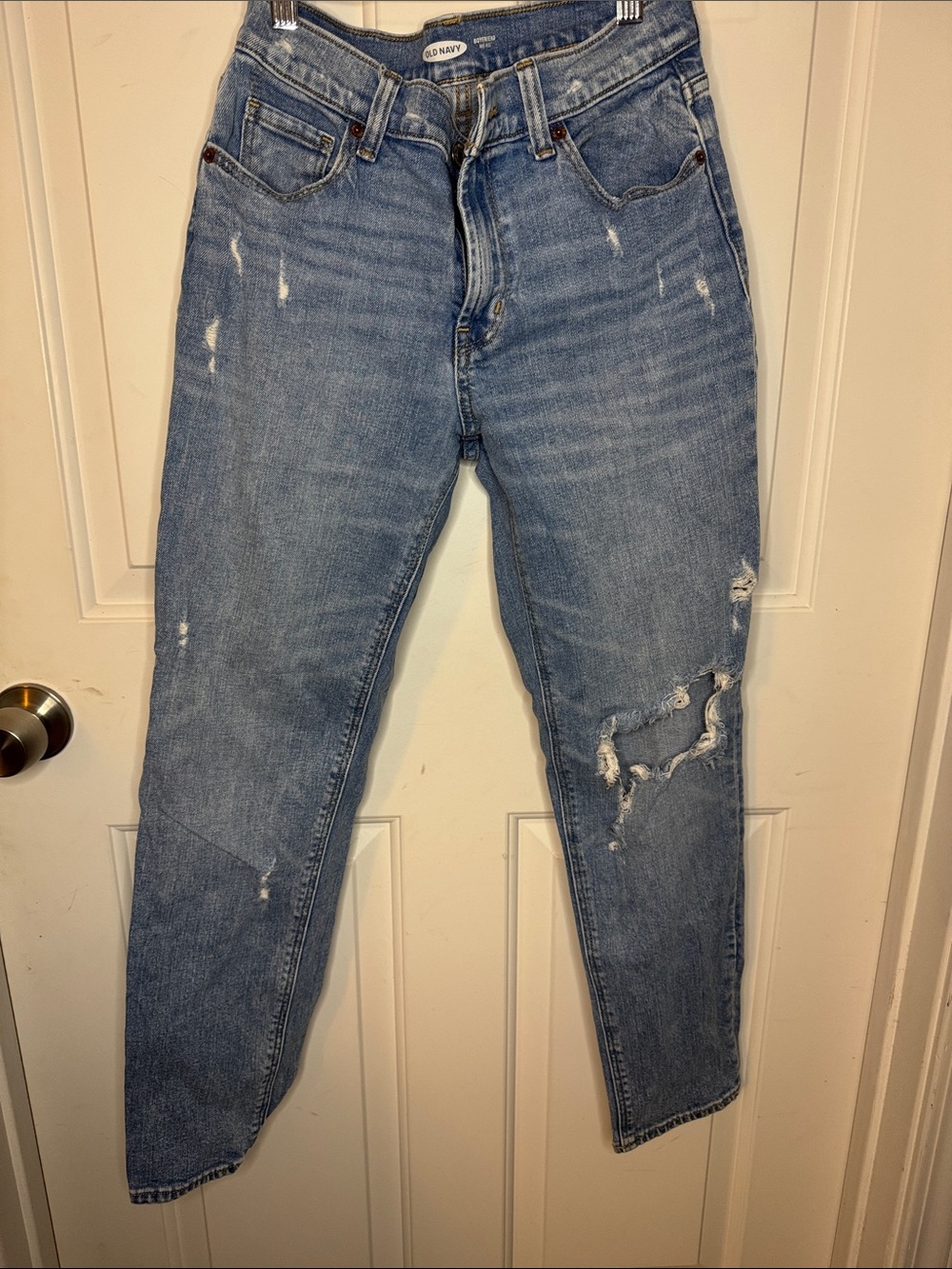 Old Navy Light Blue Ripped High-Rise Jeans